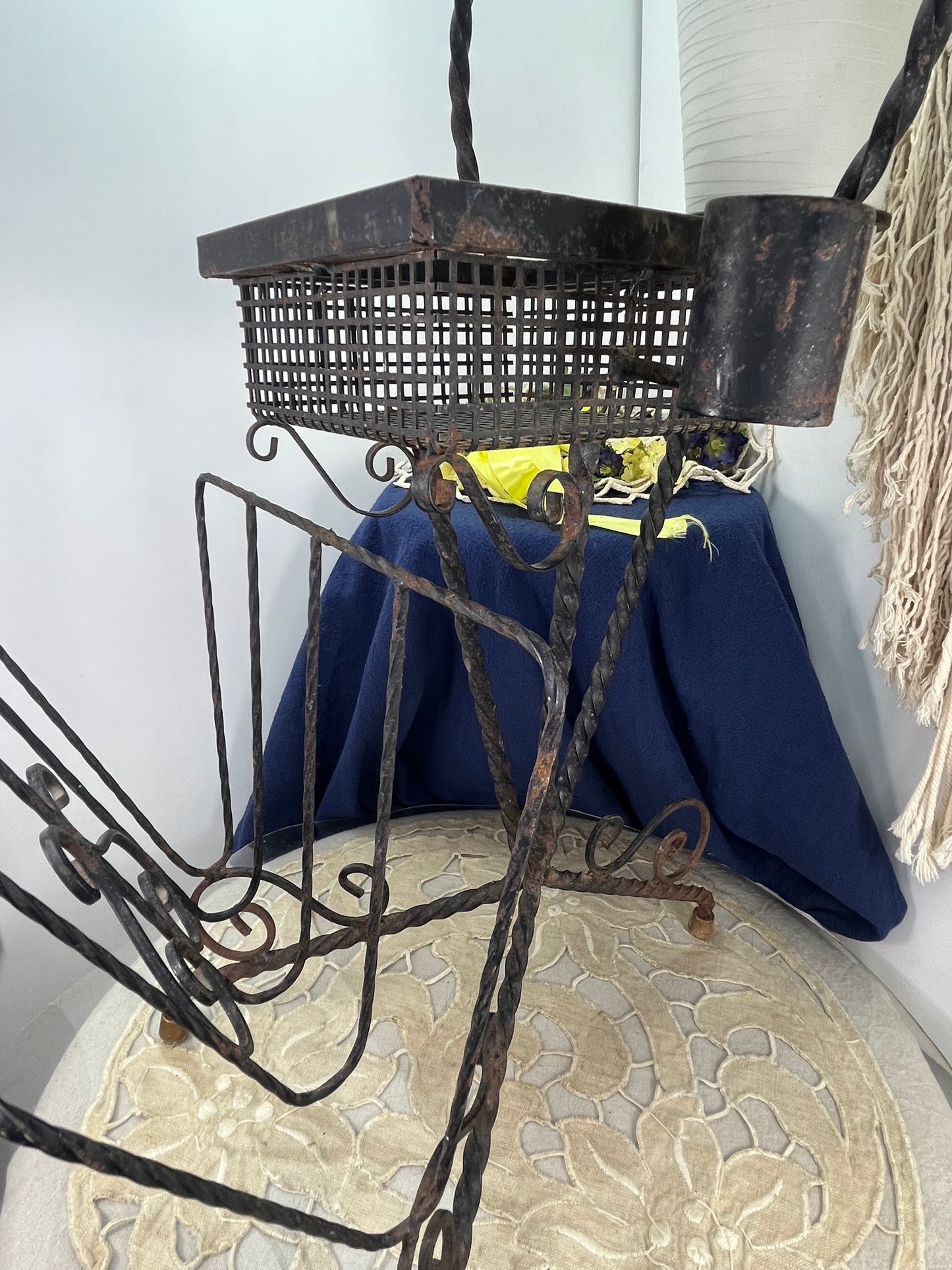 アイアン製マガジンラック&プランタースタンド付き(2段式)