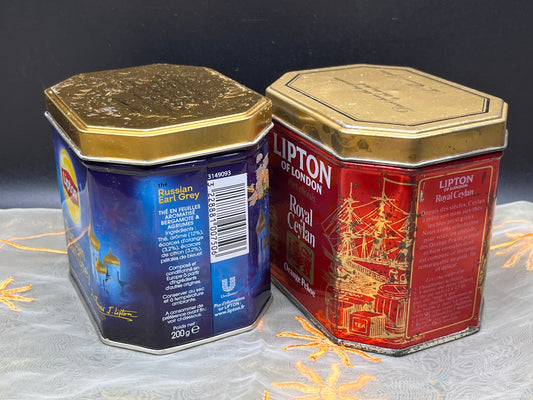 Lipton フランス限定 ヴィンテージ紅茶缶 2種セット