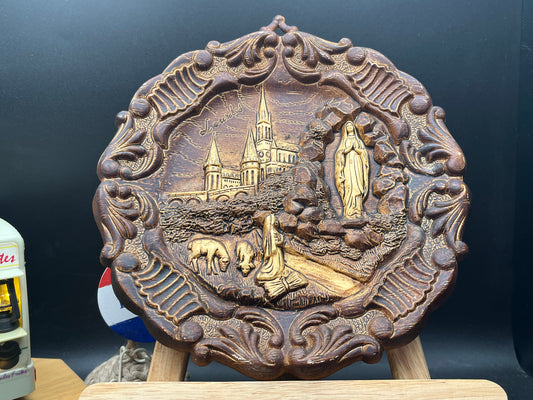 NEW フランス製 アンティーク 壁掛けプレート《Lourdes ルルドの聖母》装飾プレート