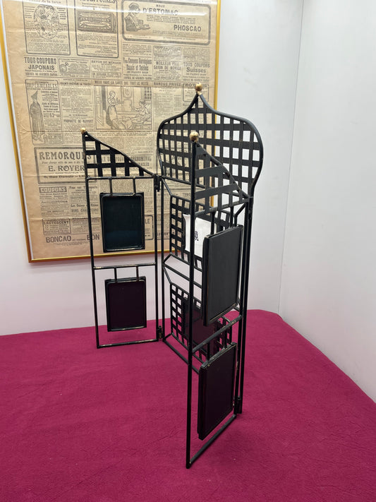 NEW アンティーク アイアン 折りたたみフォトフレームスクリーン