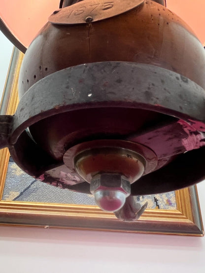 貴重なアンティークレッドガラス　アイアンウッド装飾 ペンダントライト