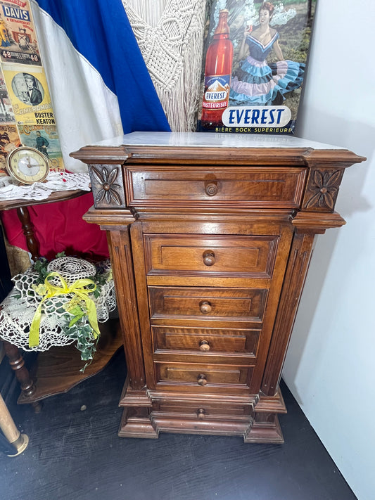 天然大理石　天板付サイドチェスト