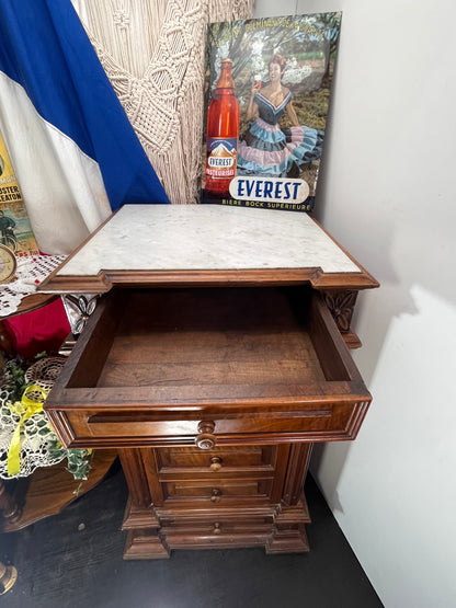 天然大理石　天板付サイドチェスト