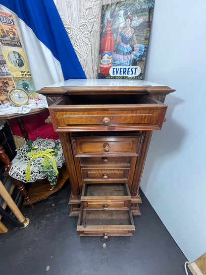 天然大理石　天板付サイドチェスト