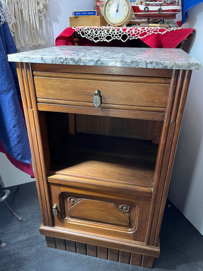 天然大理石　天板付サイドチェスト