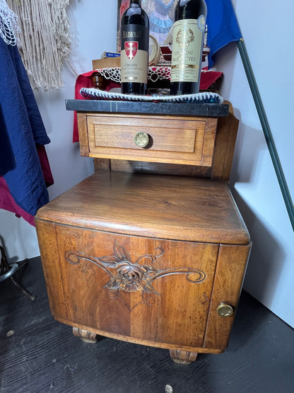 天然黒大理石　天板付きサイドチェスト