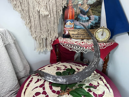 ヴィンテージ 西洋草刈り刃／スカイス型 鉄製アンティーク農具