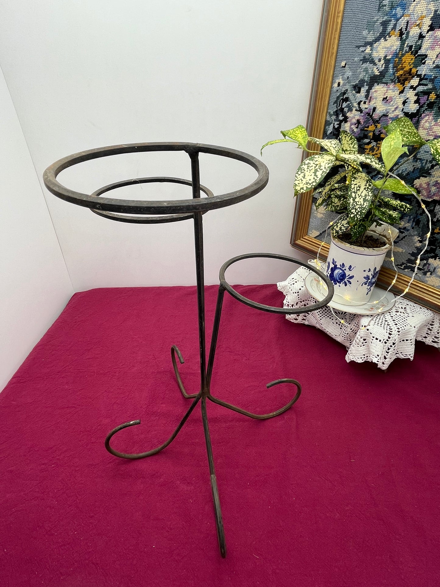 ヨーロピアン三段アイアン製プランタースタンド