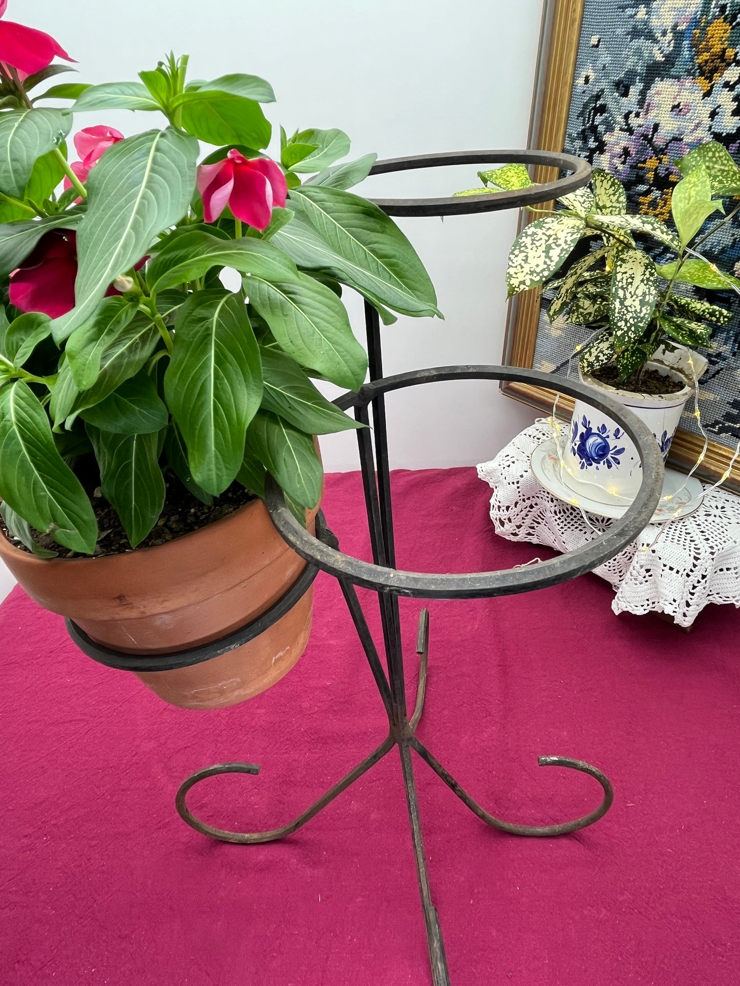 ヨーロピアン三段アイアン製プランタースタンド