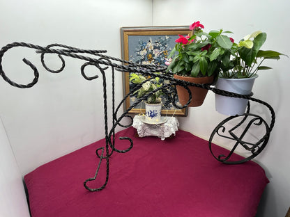 アイアン製三輪車風フラワースタンド／プランターワゴン