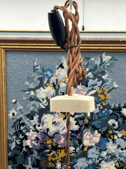 アンティーク フロストガラス 真鍮ソケットペンダントライト