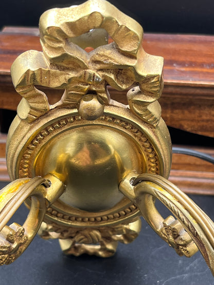 フランスアンティーク 真鍮製キャンドル装飾2灯ブラケットライト