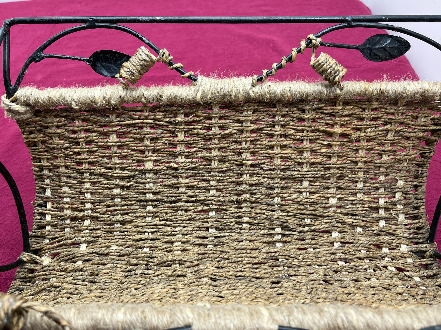 NEW フランスヴィンテージ アイアン × ラタン マガジンラック