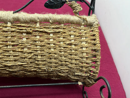 NEW フランスヴィンテージ アイアン × ラタン マガジンラック