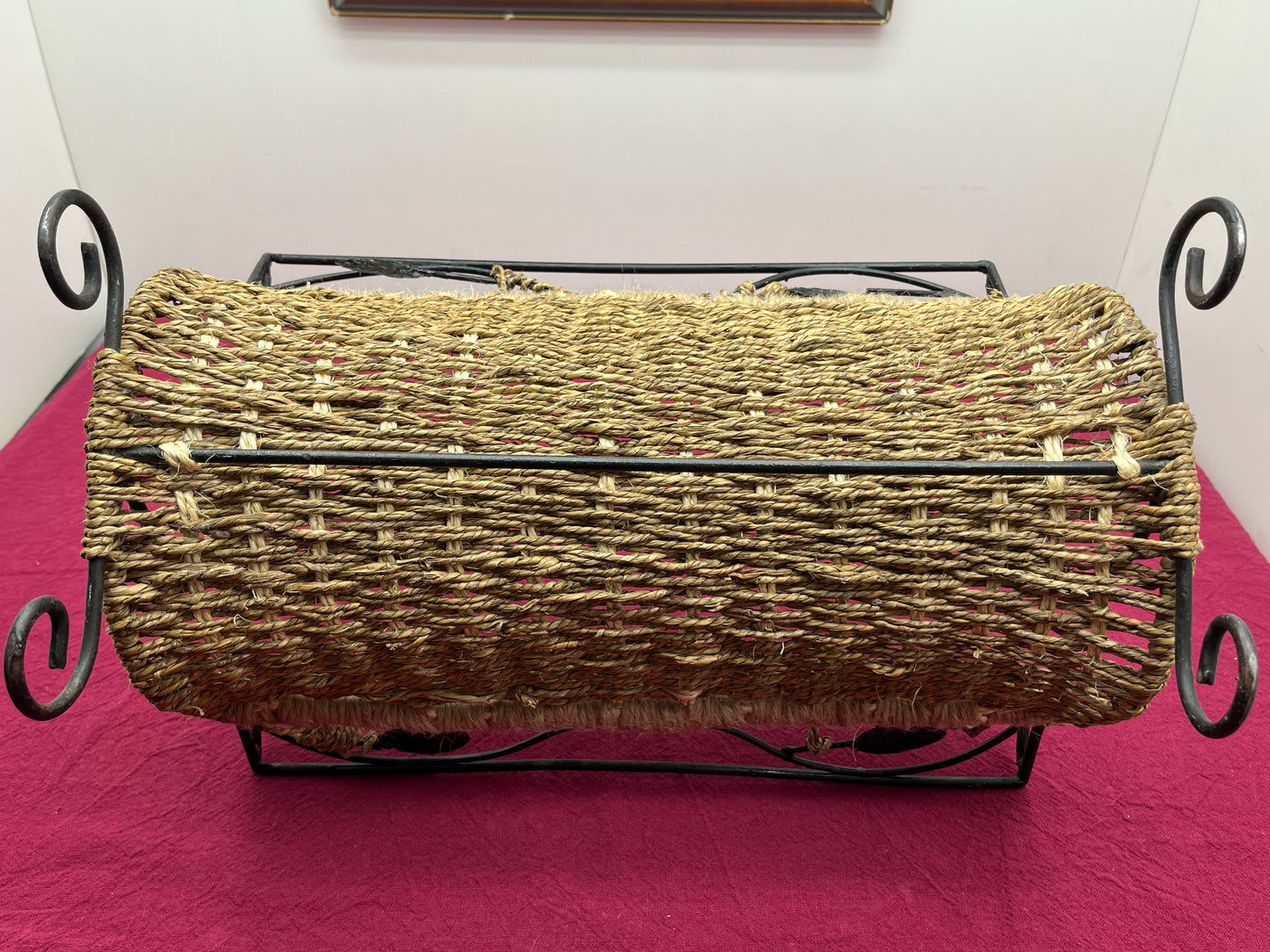 NEW フランスヴィンテージ アイアン × ラタン マガジンラック