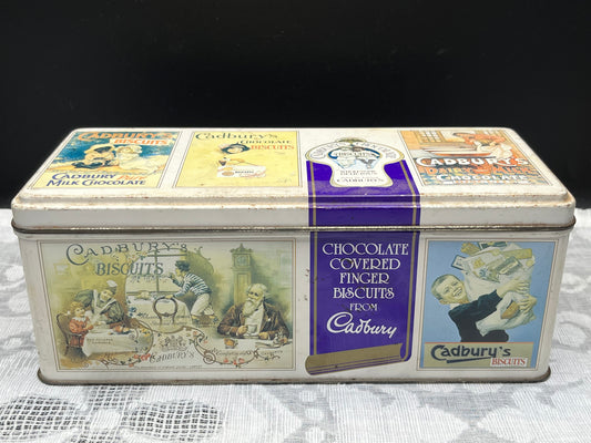 NEW 英国ヴィンテージCadbury’s ビスケット缶　レトロ広告デザイン