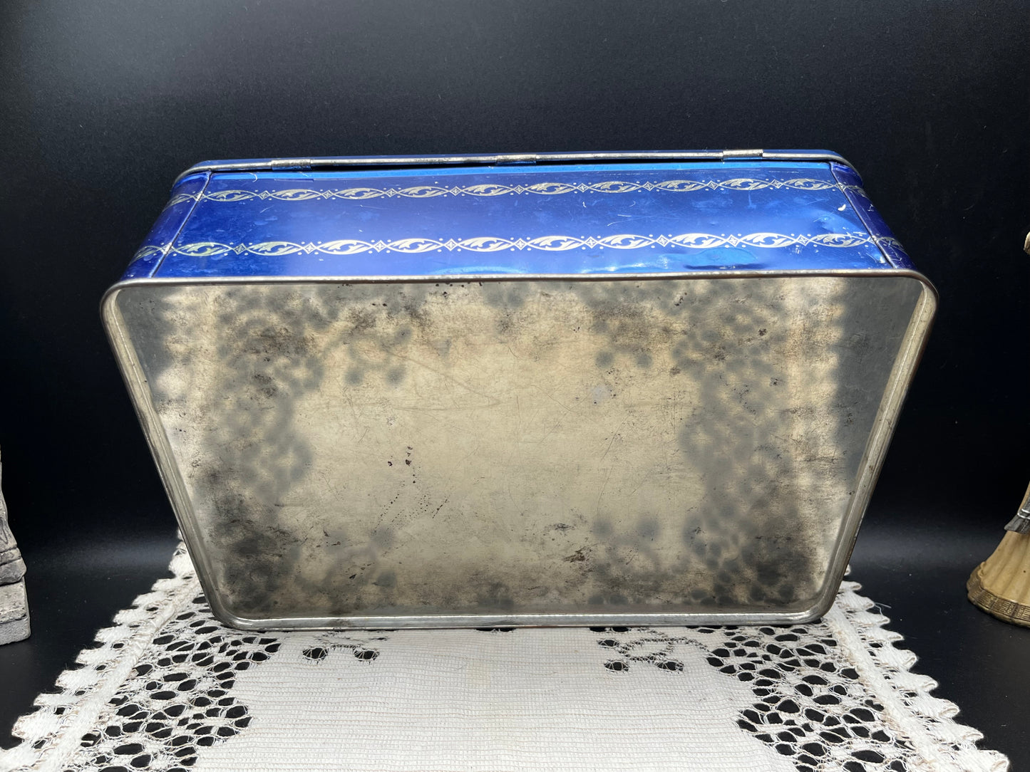 NEW フランスアンティーク缶｜ブルーローズティンボックス