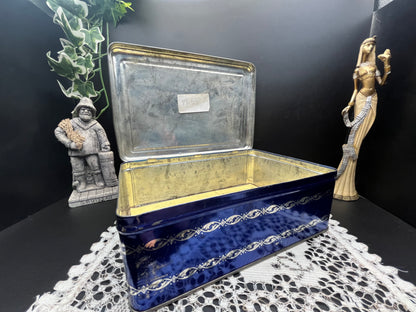 NEW フランスアンティーク缶｜ブルーローズティンボックス