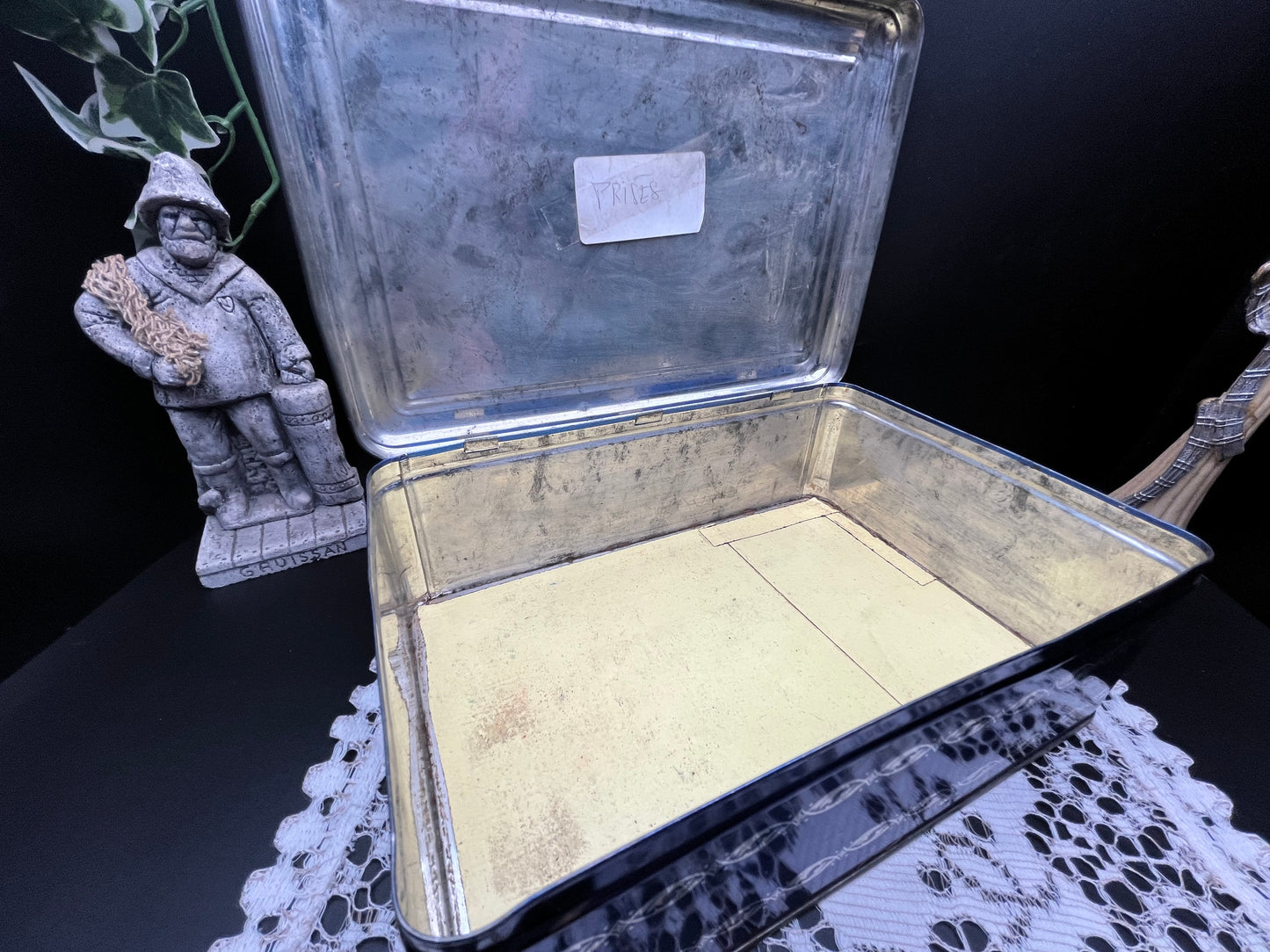 NEW フランスアンティーク缶｜ブルーローズティンボックス