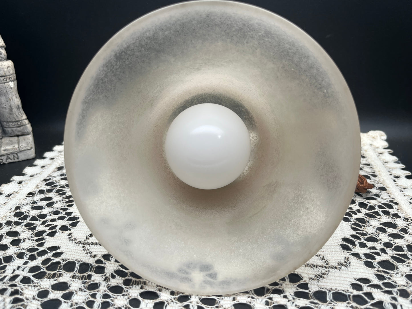 アンティーク フロストガラス 真鍮ソケットペンダントライト