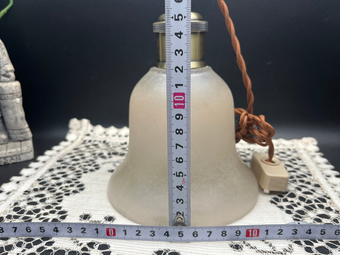 アンティーク フロストガラス 真鍮ソケットペンダントライト