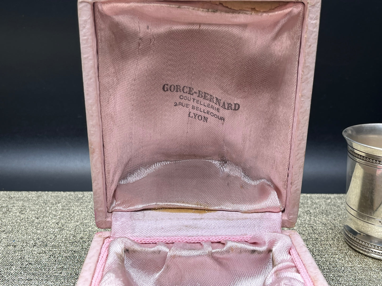 NEW フランス製　アンティーク シルバータンブラー 2客セット 箱付