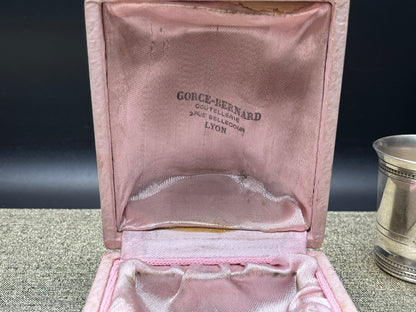 NEW フランス製　アンティーク シルバータンブラー 2客セット 箱付