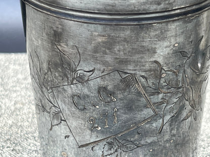 NEW フランス製　アンティーク シルバータンブラー 2客セット 箱付