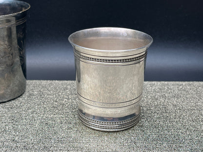 NEW フランス製　アンティーク シルバータンブラー 2客セット 箱付