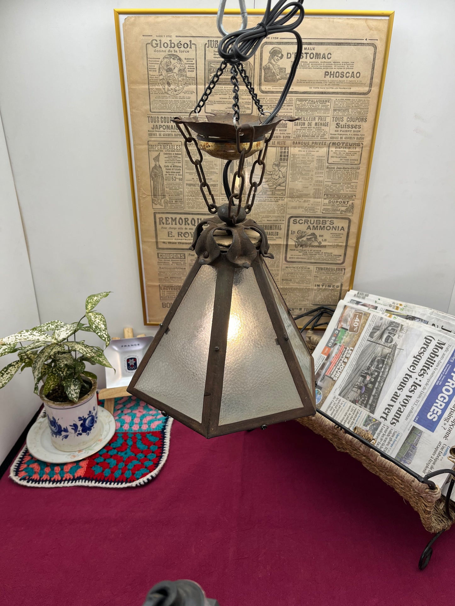 フランス製アンティーク アールデコ期  ペンダントライト