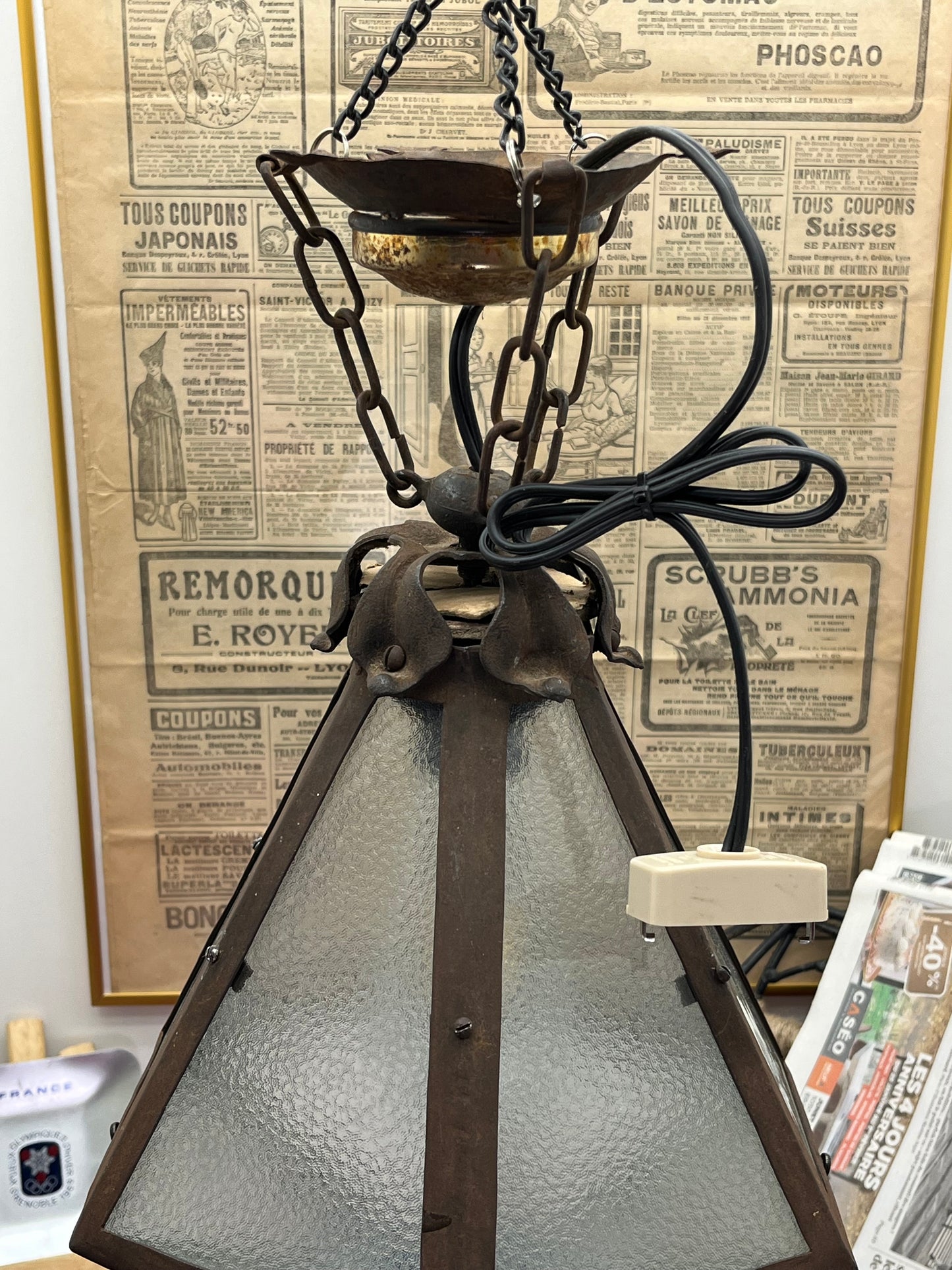 フランス製アンティーク アールデコ期  ペンダントライト