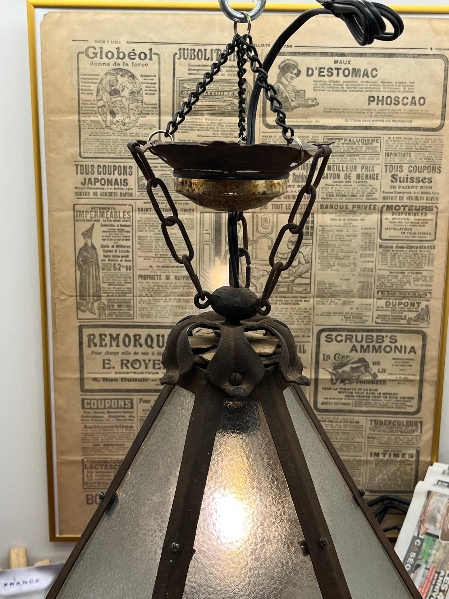 フランス製アンティーク アールデコ期  ペンダントライト