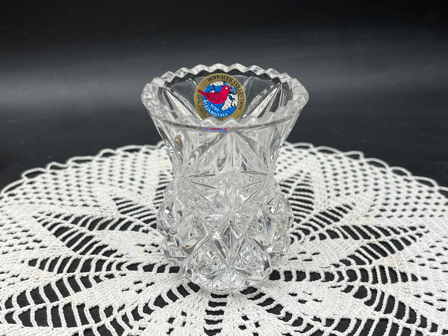 NEW ドイツ製 アンティーク　HOFBAUER 鉛クリスタル 一輪挿し