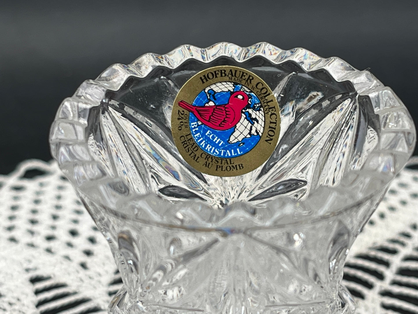 NEW ドイツ製 アンティーク　HOFBAUER 鉛クリスタル 一輪挿し