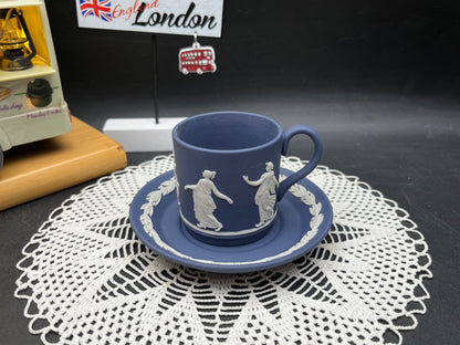 NEW イギリス製 WEDGWOOD ジャスパー カップ＆ソーサー ネイビー