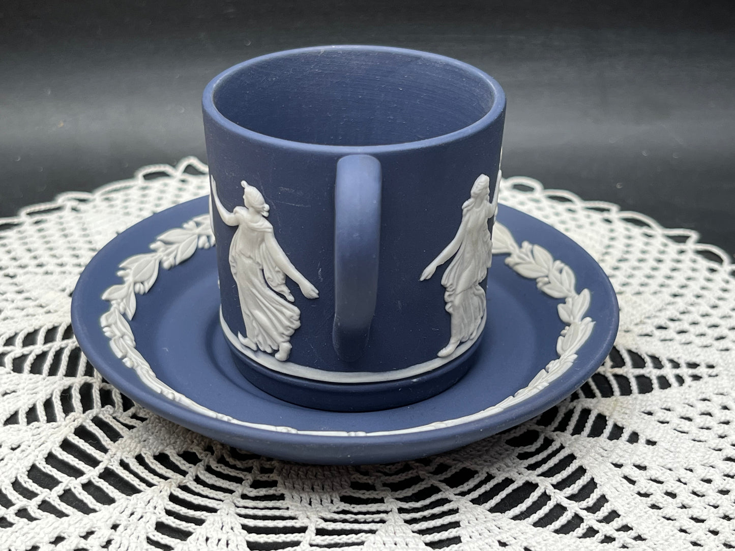 NEW イギリス製 WEDGWOOD ジャスパー カップ＆ソーサー ネイビー