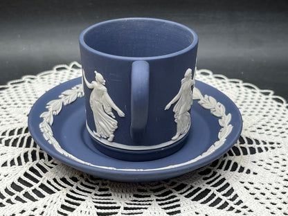 NEW イギリス製 WEDGWOOD ジャスパー カップ＆ソーサー ネイビー