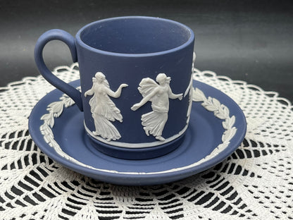 NEW イギリス製 WEDGWOOD ジャスパー カップ＆ソーサー ネイビー