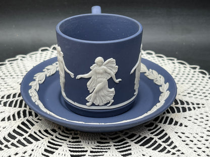 NEW イギリス製 WEDGWOOD ジャスパー カップ＆ソーサー ネイビー