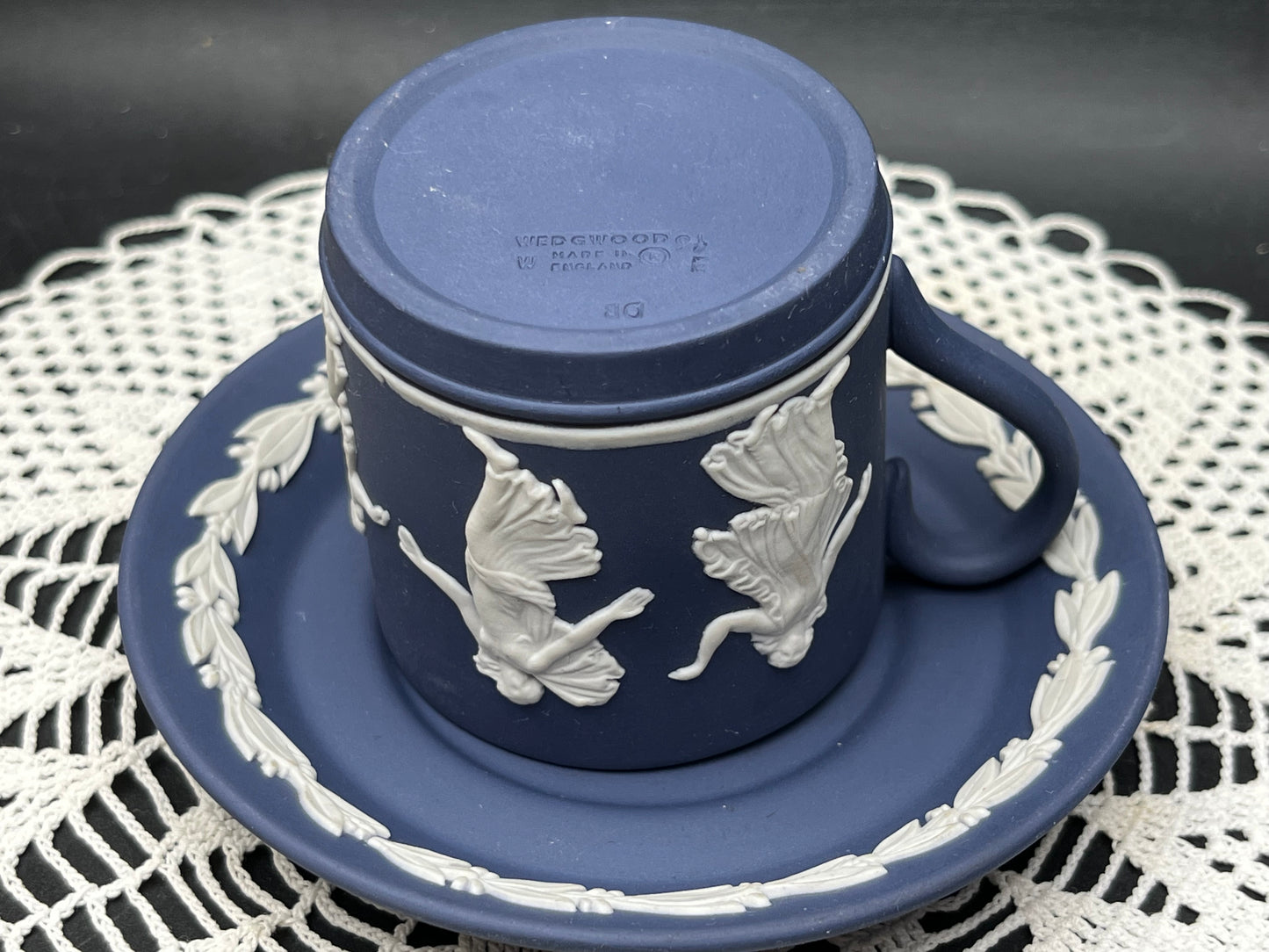 NEW イギリス製 WEDGWOOD ジャスパー カップ＆ソーサー ネイビー