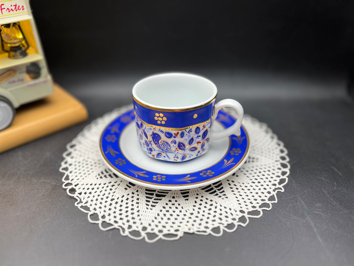 NEW トルコ ESKI HAREM  ハンドメイド カップ＆ソーサー 金彩ブルー