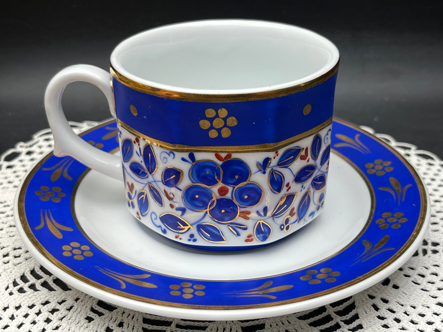 NEW トルコ ESKI HAREM  ハンドメイド カップ＆ソーサー 金彩ブルー