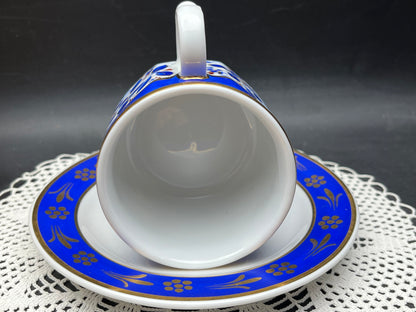 NEW トルコ ESKI HAREM  ハンドメイド カップ＆ソーサー 金彩ブルー