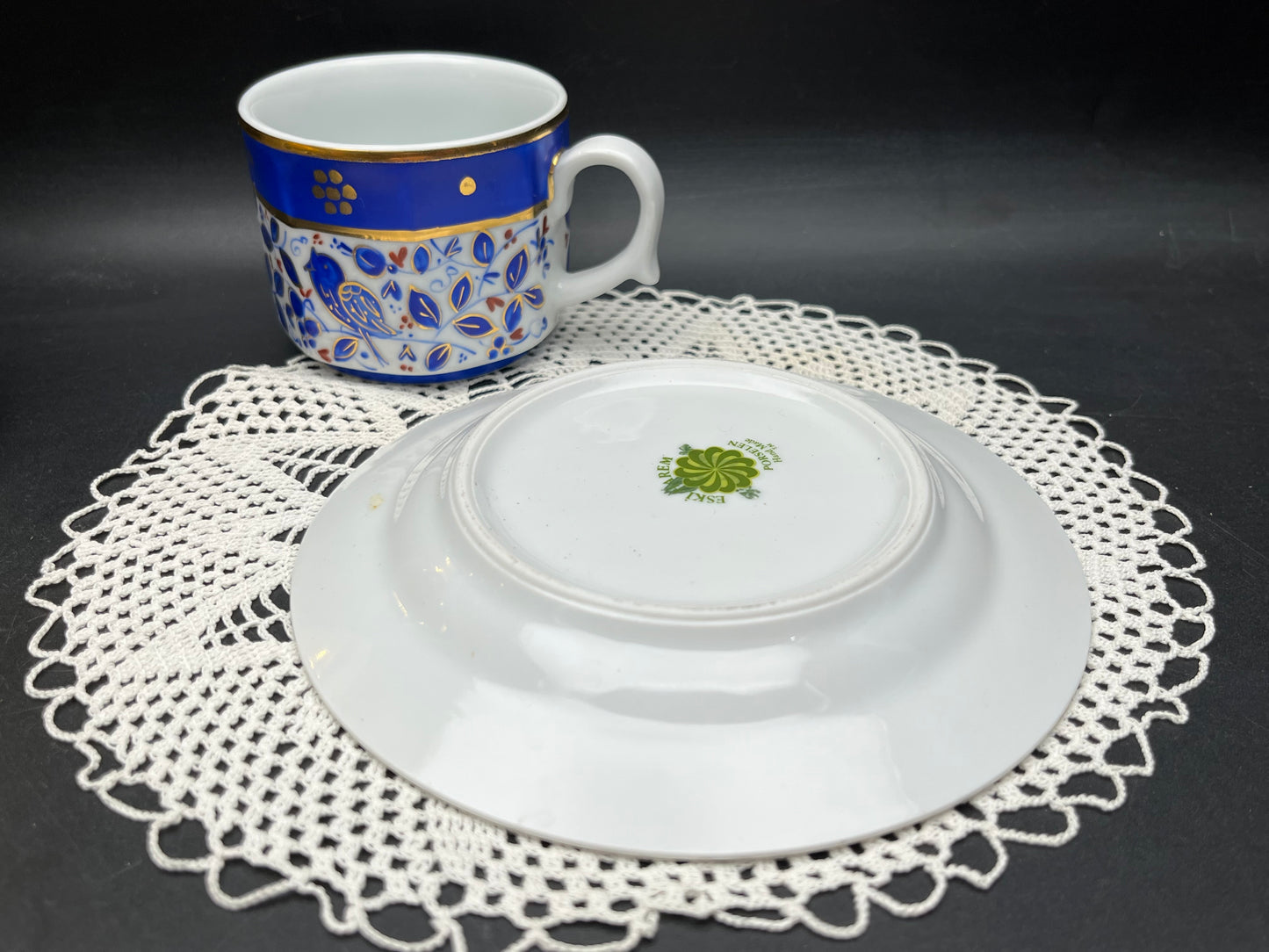 NEW トルコ ESKI HAREM  ハンドメイド カップ＆ソーサー 金彩ブルー