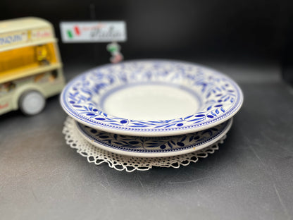 NEW イタリア製 Quadrifoglio オリーブ柄 大小皿プレート 2枚セット