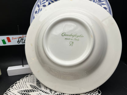 NEW イタリア製 Quadrifoglio オリーブ柄 大小皿プレート 2枚セット