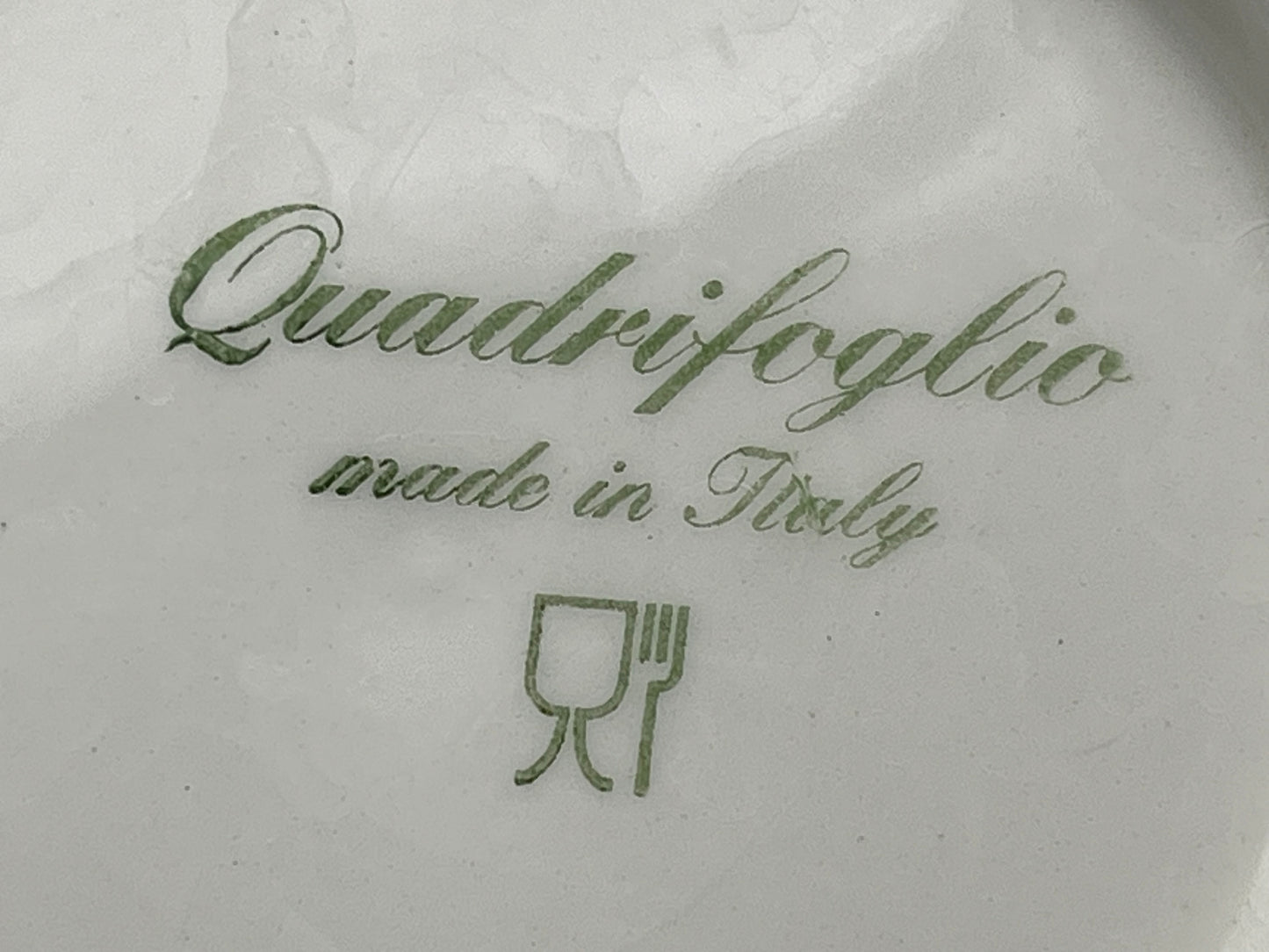 NEW イタリア製 Quadrifoglio オリーブ柄 大小皿プレート 2枚セット