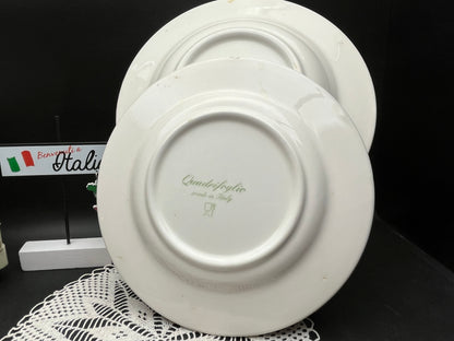 NEW イタリア製 Quadrifoglio オリーブ柄 大小皿プレート 2枚セット