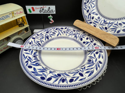 NEW イタリア製 Quadrifoglio オリーブ柄 大小皿プレート 2枚セット