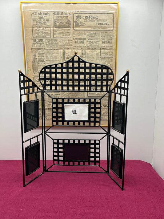 NEW アンティーク アイアン 折りたたみフォトフレームスクリーン